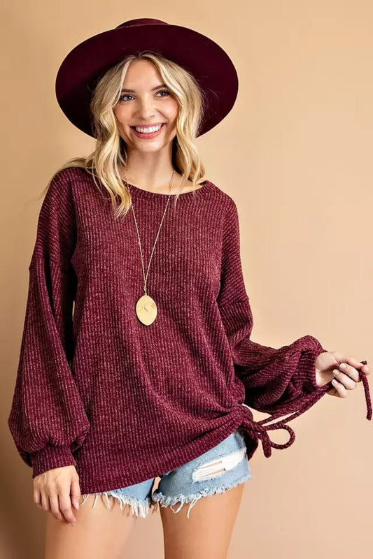 Draw String Knit Pullover