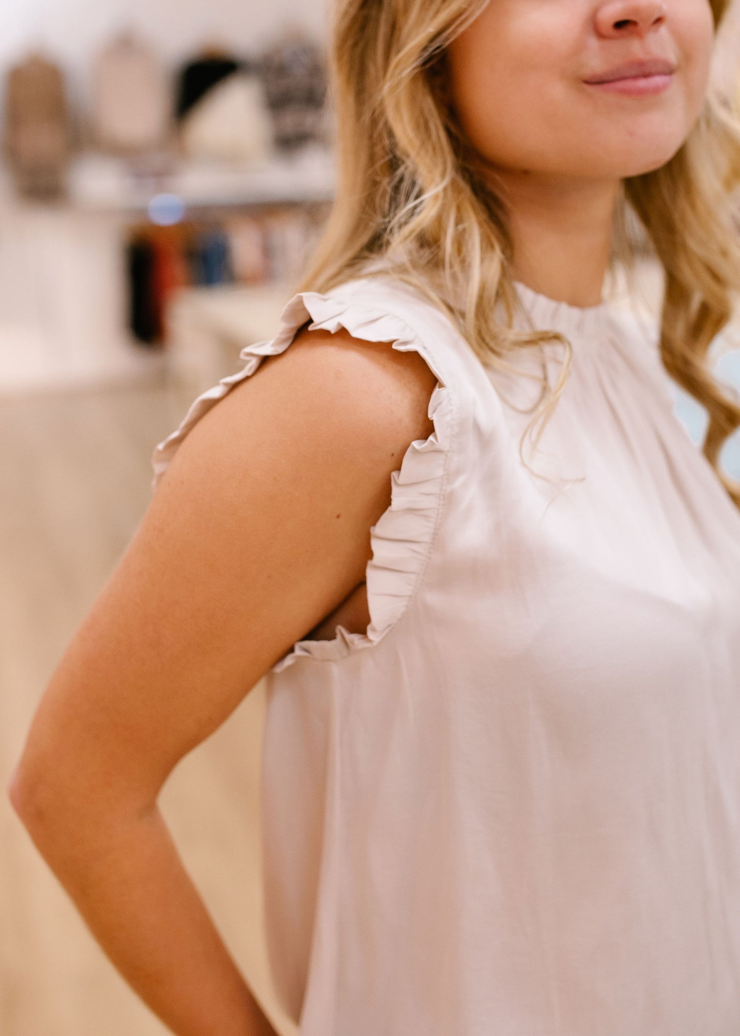 Barnbrook Lane Satin Ruffle Tank